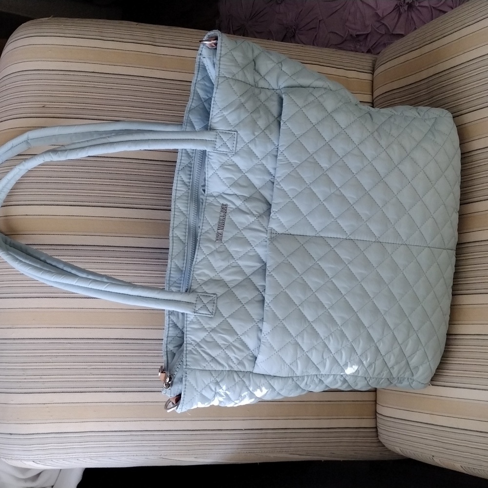 MZ Wallace Sky Blue Quilted Tote
